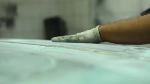 The process of preparing the car for painting. Car repair shop. Stock Footage 85070324