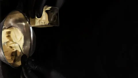 Process of preparing catering plastic mini cups Stock Footage 262989463