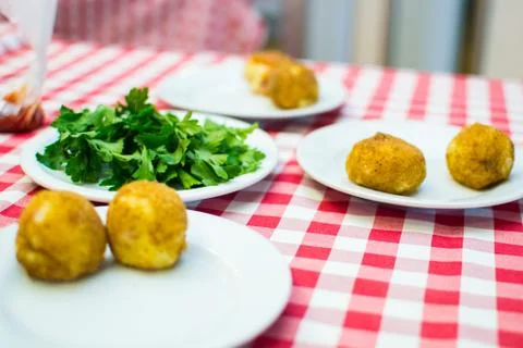 The process of preparing children at school for small cooks Stock Photos