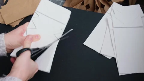Process of preparing for Christmas star and New Year eve. 3D craft bag Stock Footage 316796492
