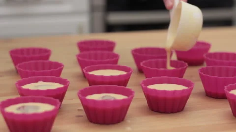 The process of preparing cupcakes in the kitchen 스톡 동영상 61367437