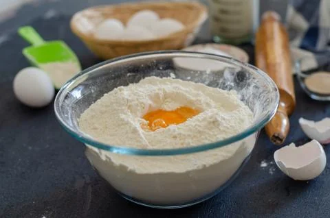 Process of preparing dough for bread Stock Photos
