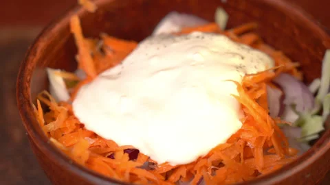 Process of preparing fresh vegetable salad Stock Footage 254591529