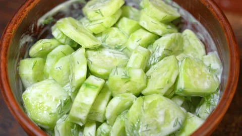 Process of preparing fresh vegetable salad Stock Footage 254595040