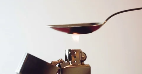 Process of preparing heroine injection Stock Footage 82082588