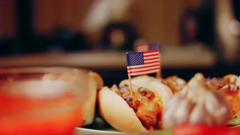Process of preparing Irresistible chili cheese Hot Dogs. Taste USA cuisine witch Stock Footage 231549650