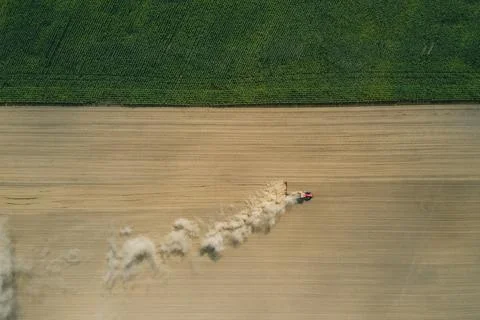 The process of preparing the land for sowing cultivated plants, view from the Stock Photos