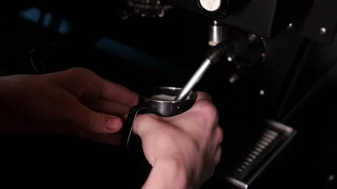 Process of preparing milk foam for cappuccino or latte, heating and whipping Stock Footage 166591655