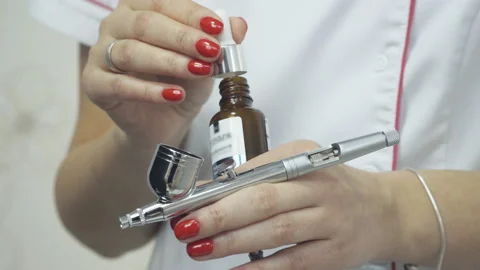 The process of preparing an oxygen facial treatment in beauty salon 4K Stock Footage 120094111