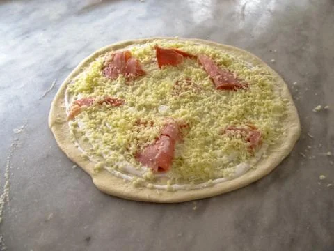Process of preparing pizza. Stock Photos