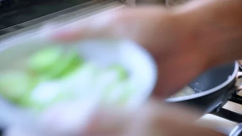 Process of preparing sauce with sauted vegetables Stock Footage 77416400