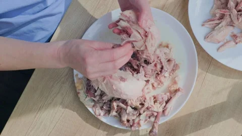 The process of preparing Shredded Chicken for Culinary Use can be rewarding and Video stock 312438259