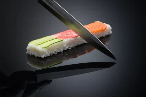 The process of preparing sushi Stock Photos