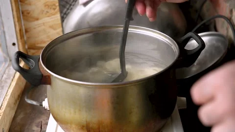 The process of preparing the test for manta rays. Stock Footage 131247376