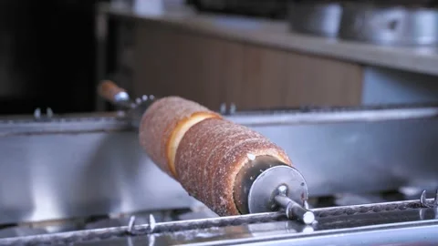 The process of preparing traditional pastry of Eastern Europe from rolled dough Stock Footage 139133141