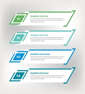 Process presentation infographic template with abstract shapes Illustrazione stock