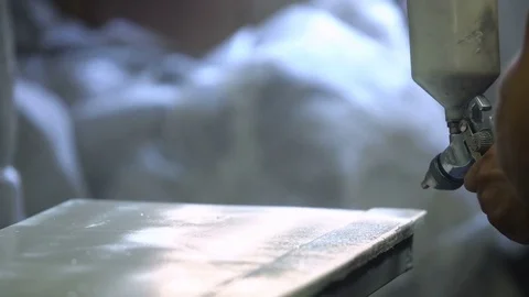 The process of priming the car before applying the paint. Stock Footage 85073116