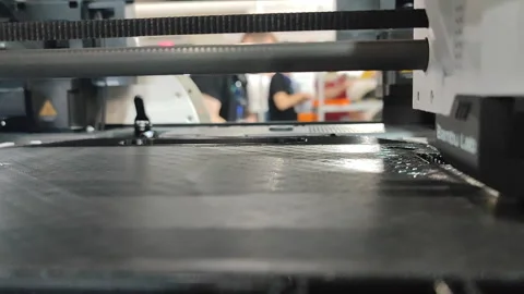 Process printing 3D printer 3D printer creating model molten plastic close-up Stock Footage 284064957