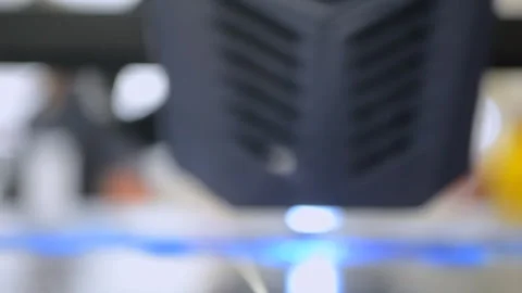 The process printing 3D printer 3D printer printing object from molten plastic Stock Footage 296774956