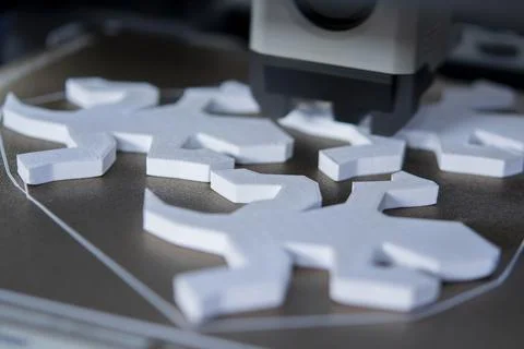 Process of printing on 3D printer. 3D printer creating model from molten plastic Stock Photos