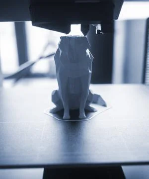 Process of printing on 3D printer 3D printer printing object from molten plastic Stock Photos