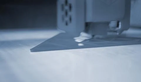 The process printing 3D printer 3D printer printing object from molten plastic Stock Photos