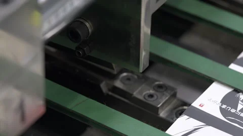 Process of printing on cardboard using special equipment Stock Footage 295151675