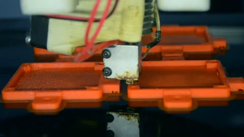 Process printing model on 3d printer. 3D high tech digital printer computer Stock Footage 156978993