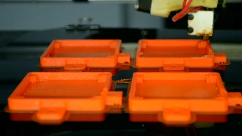 Process printing model on 3d printer. 3D high tech digital printer computer Stock Footage 156979122