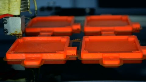 Process printing model on 3d printer. 3D high tech digital printer computer Stock Footage 156979129