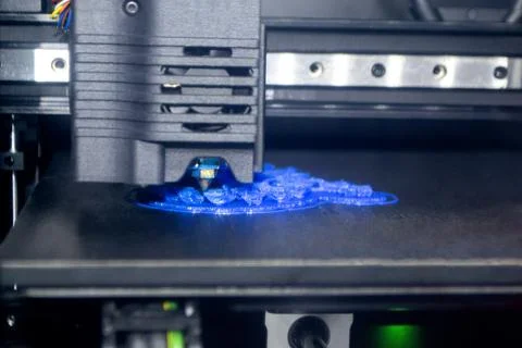 Process printing model on 3d printer. High tech digital printer computer Stock Photos