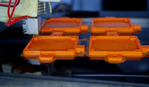 Process printing model on 3d printer. High tech digital printer computer machine Stock Photos