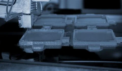 Process printing model on 3d printer. High tech digital printer computer machine 스톡 사진