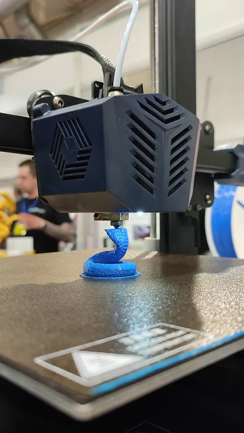 Process printing object 3D printer molten plastic 3D printer model Vertical Stock Footage 276860674