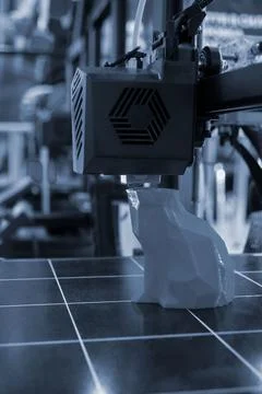 Process printing object 3D printer 3D printer printing model from molten plastic Stock Photos