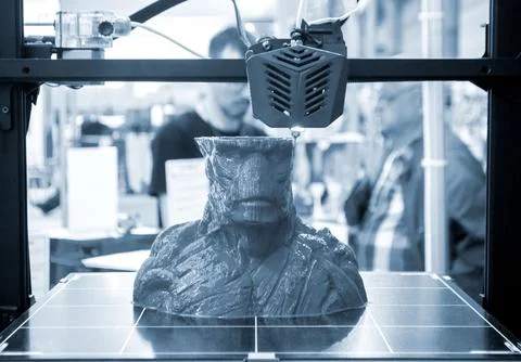 Process printing object 3D printer 3D printer printing model from molten plastic Stock Photos