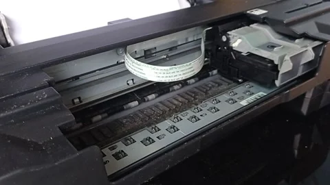 Process of printing paper Stock Footage 146247439