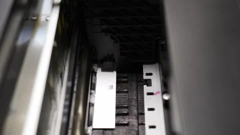 The process of printing on a photo printer. printer for home or office. Stock Footage 289570935