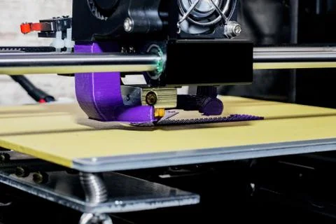 The process of printing from plastic to a 3D printer Stock Photos