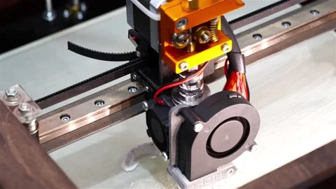 The process of printing a product on a 3D printer Stock Footage 164921895