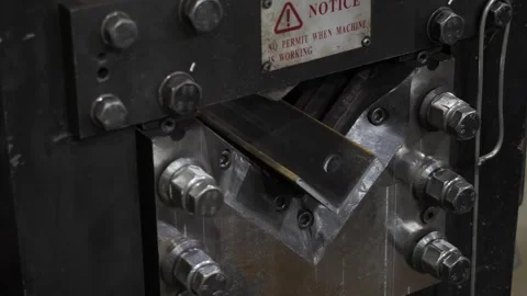 Process of processing steel angle on the machine Stock Footage 285037859