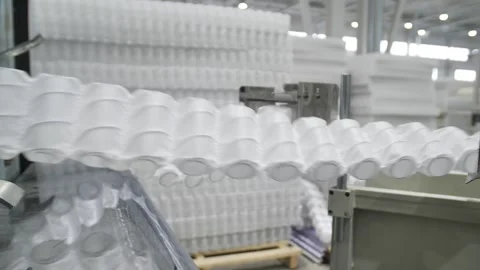 Process producing blocks of dependent springs at mattress factory indoors. 動画素材 240757127