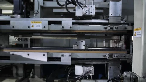 Process producing blocks of dependent springs at mattress factory indoors. Stock-Footage 240757375