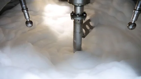 The process of producing a liquid powder for washing. Reactor Stock Footage 107270573