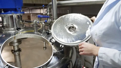 The process of producing a liquid powder for washing. Reactor Stock Footage 107270609