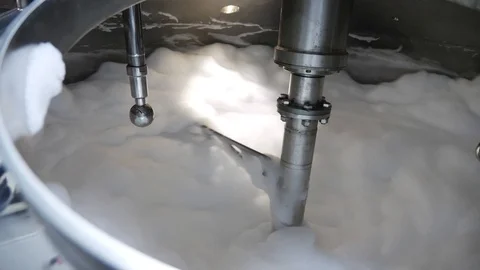 The process of producing a liquid powder for washing. Reactor Stock Footage 107270626