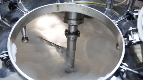 The process of producing a liquid powder for washing. Reactor Stock Footage 107270638