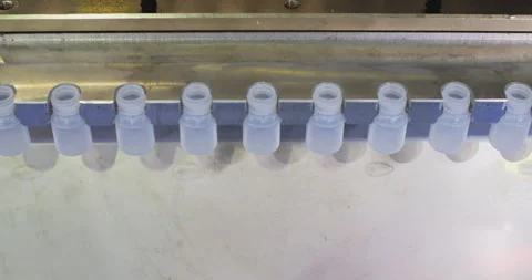 The process of producing plastic bottles Stock Footage 328642697