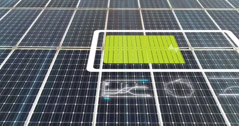 The process of producing solar electricity. Solar panel generates electricity Video stock 302984819
