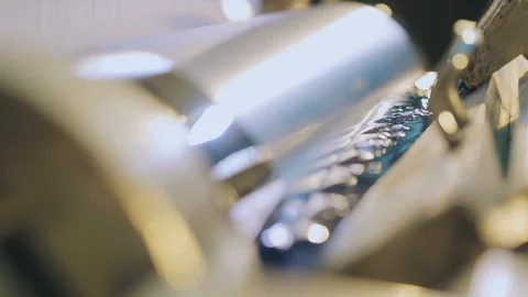 The process of producing wallpaper, printing on wallpaper, conveyor at the Видео 126427333